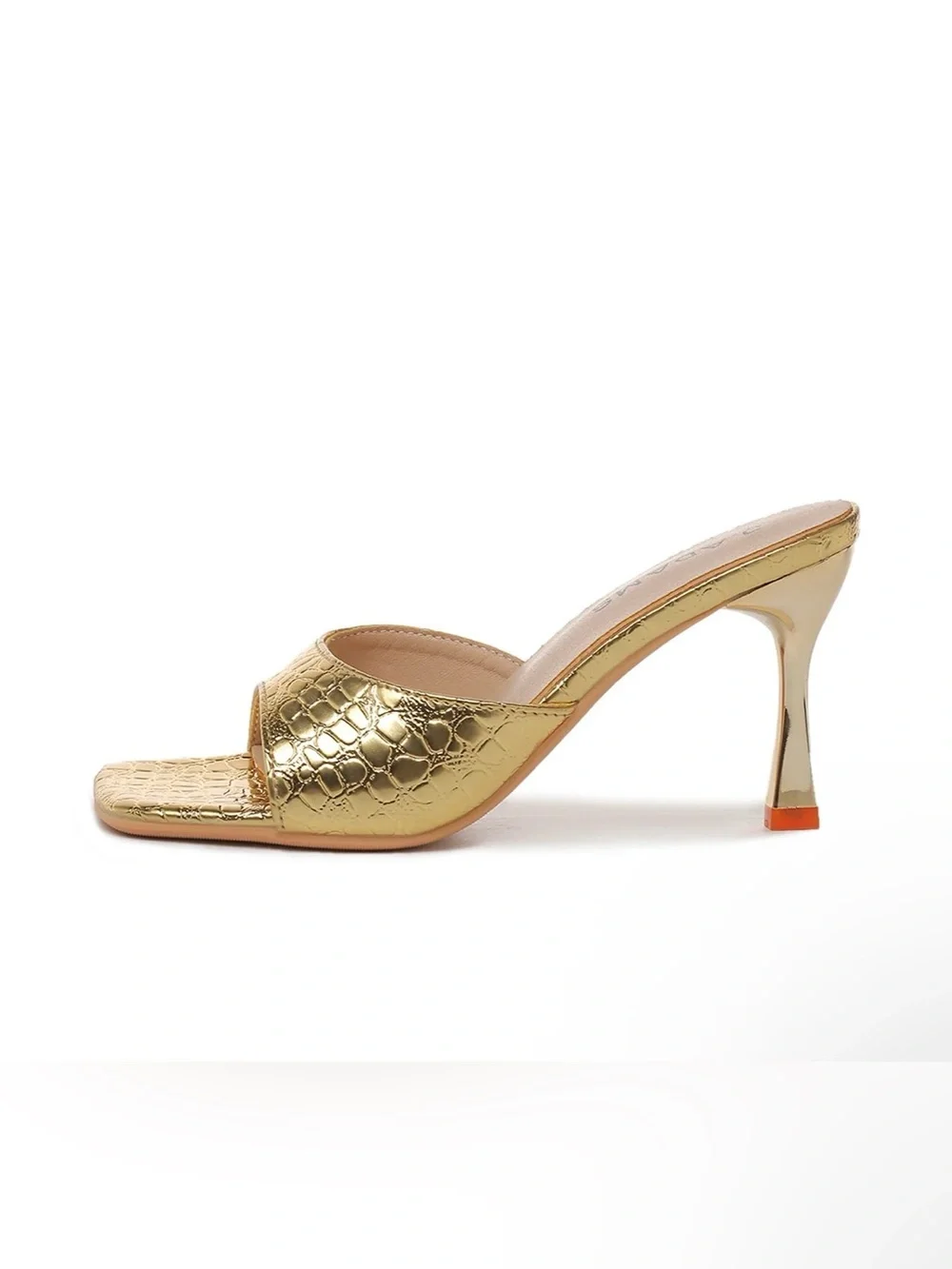 BRAND NEW - J. Adams - Sophia - 6 - Gold Croc-Embossed Slide Heel